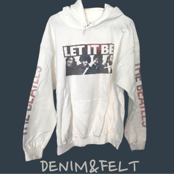 The Beatles Tops - The Beatles Official White Soft “Let It Be” Hoodie/Sweatshirt/Pullover |NEW/NWOT